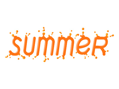 Summer lettering orange juice drop juice lettering orange summer vector