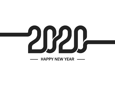 2020 happy new year 2020 happy new year line logo modern number ribbon tape