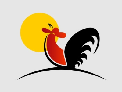 Tradisional rooster animal black branding circle designer graphic design logo red traditional vintage