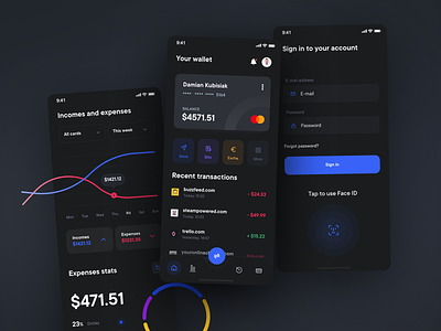 Payment App Concept - Dark Mode