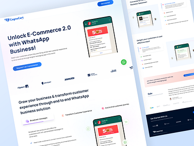 Improving E-Commerce with WhatsApp Business clean ui e commerce landing page marketing website ui web design website whatsapp