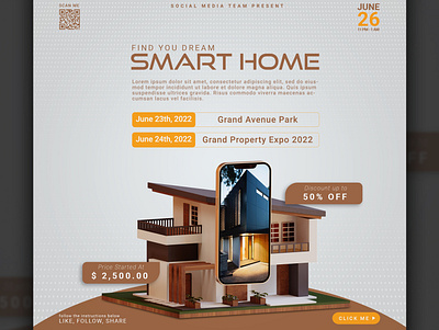 Smart Home Brochure PSD Template 3d branding brochure design home photoshop smart template