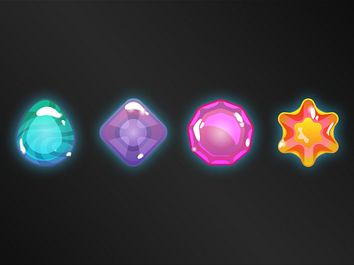 Gems app bubbly game gem glow illustrator jewel jube jube photoshop shine sparkle