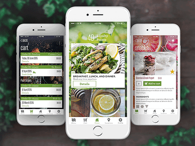 Organic Food Delivery UI apple food green healthy iphone kale mockup organic photoshop snacks ui ux