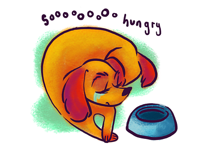 A Hungry Doggo dog emotion hungry illustration photoshop
