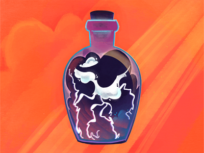 Lightning In A bottle ⚡ bottle illustration illustration art lighting in a bottle procreate texture
