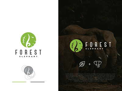 Forest Elephant Logo branding design graphic design illustration logo