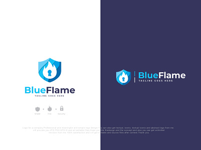 Blue Flame Logo brand identity branding graphic design logo