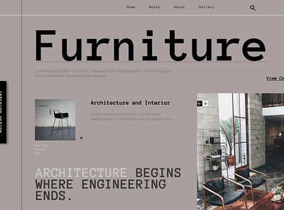 Furniture Store Home page app design furniture portfolio product design ui