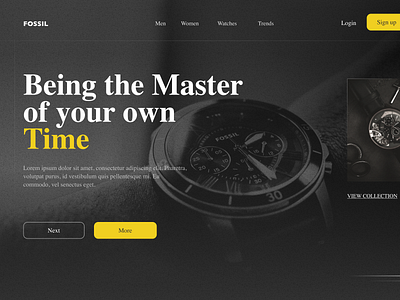 Watch Homescreen page homescreen luxury watches product design ui watch design web designing