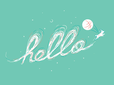 First Shot cute debut dream hello illustration rabbit typography