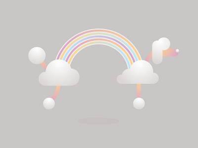 Rainbow Woof! animal cloud dog nature poodle rainbow surrealism