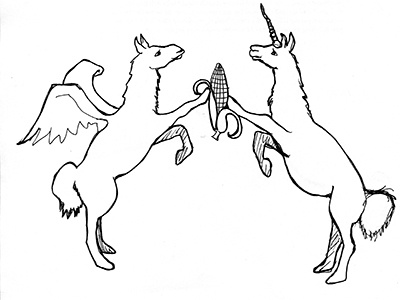 Corn Llamas illustration project