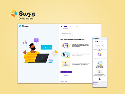 Swyg onboarding app design design system onboarding responsive saas ui ux