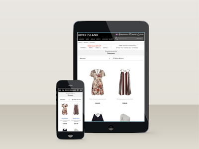 River Island website ecommerce fashion resonsive ux website