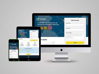 Airbaby design responsive social network travelling ui ux website
