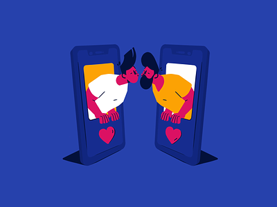It's a match ! app dating gay heart illustration lgbtq love match meet men mobile pride procreate
