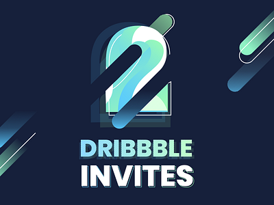 2 Dribbble invites alexandre lartique dark design dribbble illustration invitation invite design invite2 light new player number two type welcome win