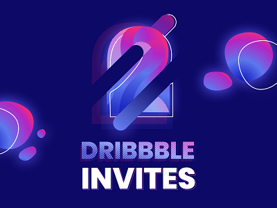 2 invitations 2 invites alexandre lartique blue bubble color design dribbble invites invitation invites light