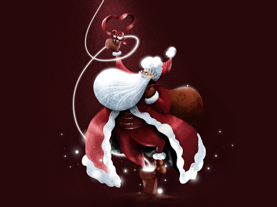 Santa claus chimney christmas color december draw drawing gift illustration light magic noel procreate santaclaus sketch snow tablet vector
