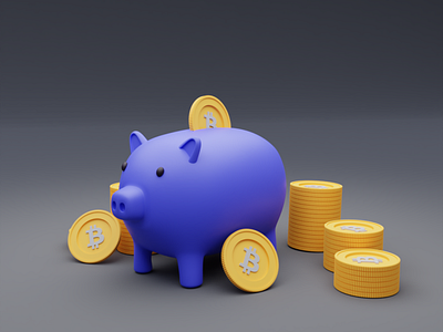 Piggy Bank Crypto 3d cryptography design graphic design illustration ui ux vector