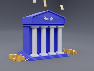 Crypto Bank 🏦 3d 3dbank bank bitcoin blender cryptography design graphic design illustration