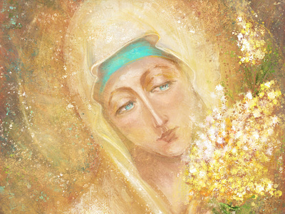 Godmother angel god godmother icon oilpainting orthodox painting