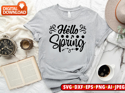 HELLO SPRING creativegraphics design graphic design illustration tshirt design vector