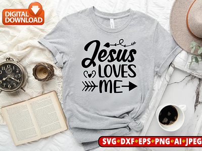 JESUS LOVES ME branding creativegraphics design graphic design illustration logo tshirt design ui ux vector