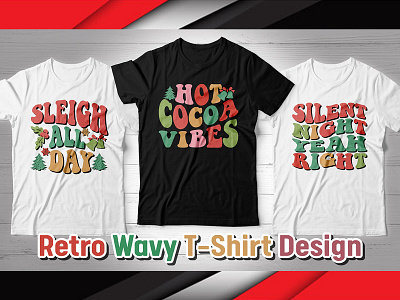 Retro wavy T-shirt designs