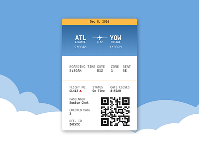 Daily UI #024 - Boarding Pass