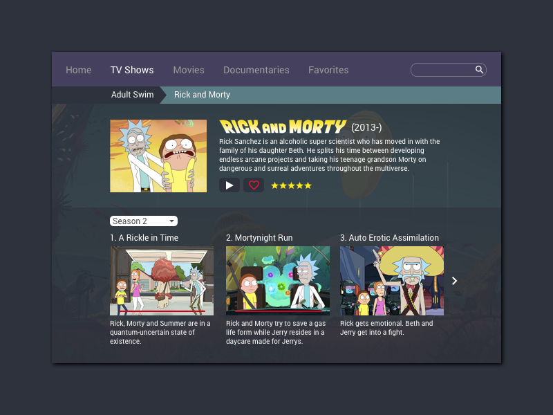 Daily UI #025 - TV App dailyui challenge tv app tv 25