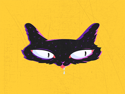 Always hungry cat black cat cats colour eye hungry illustration