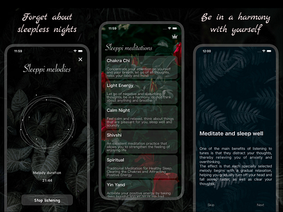 Sleeppi iOS App app application breath developer focus health ios julialebedeva lifestyle meditation mobile relax sleep stress yoga
