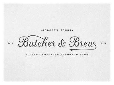 Butcher & Brew logo restaurant branding stencil typography