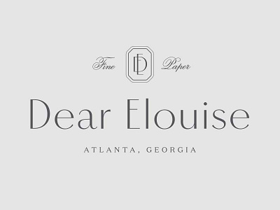 Dear Elouise logo monogram typography