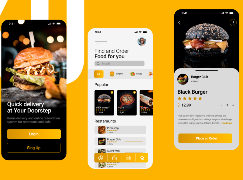 Food App UI by Ivan Grushko on Dribbble