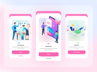 Onboarding Mobile Screens app clean color design illustration ios mobile onboarding ui splash ui ux