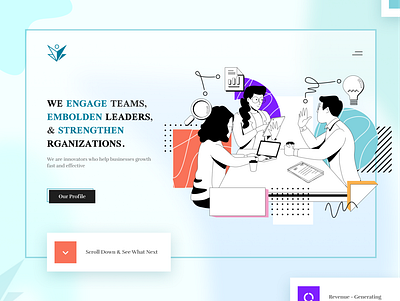 Startup Header Exploration clean color design illustration landing typography ui ux web website website design