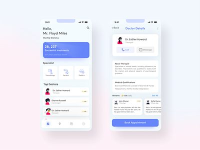 Medical App UI application ui clean clean ui ios medical app medical test ui medical ui minimal ui therapy app ui ui user experience user interface ux