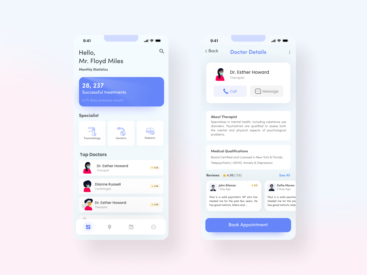 Medical App UI by Mahir Abrar Akash on Dribbble