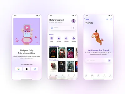 Aeata - Streaming App app cinema clean clean design design illustration ios minimal app movie netflix app ott app straming app streaming ui ux