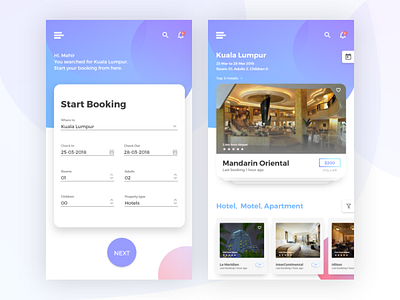 Hotel Booking App android app application booking design estate hotel mobile package rent ui ux