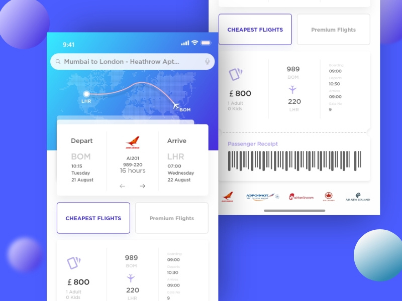 Airplane Ticket IOS App Freebies uiux quickie recept qr code adobe xd airplane iphone x mockup ios app free freebies boarding airport airplane ticket air india