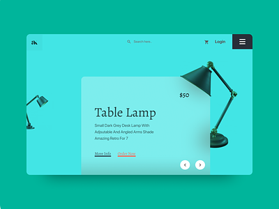 Online Lamp Store clean creative design design ecommence landingpage online shopping table lamp typography ui ux website
