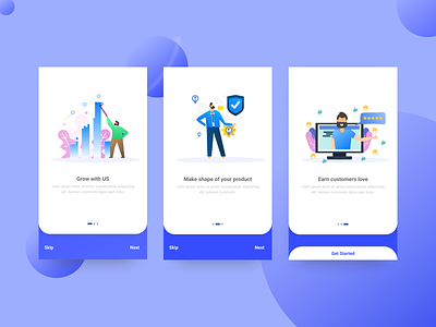 Onboarding Screens android app clean design illustration ios mobile onboarding onboarding screens ui user interface ux vector