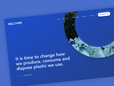 Recover - Landing Page UI Concept banner blue brand grid neumorphism sketchapp ui ui design ux ux design visual design web design