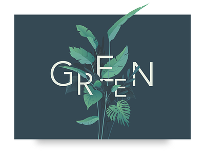 The color : GREEN color gradients green illustration leaves sketch sketchapp type typogaphy vector wacom