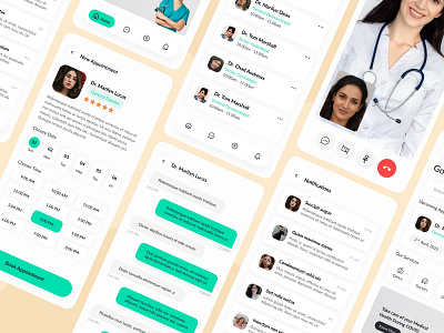 Health Care Mobile Application 👨‍⚕️👩‍⚕️ appointment branding design healthcare meeting mobile rootquotient software surgery ui ux videocall
