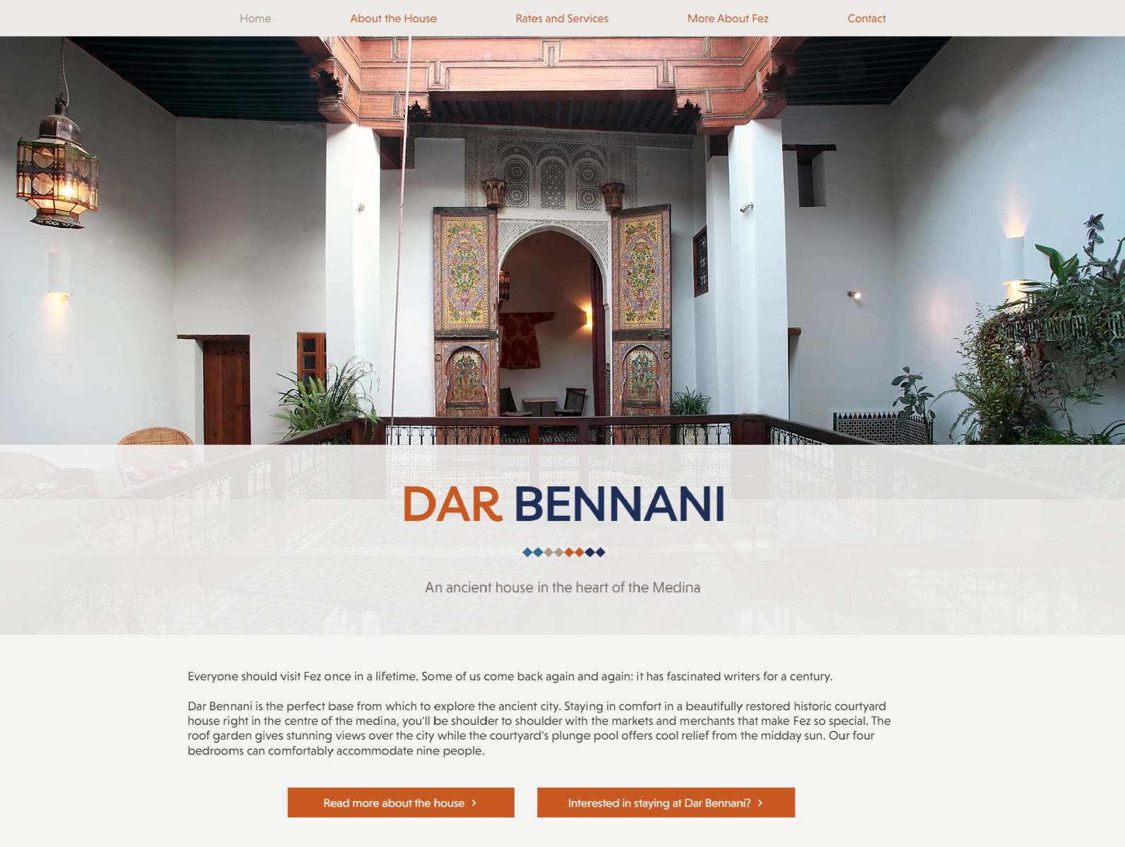 Dar Bennani a holiday house for rent in Fez, Morocco by Alice Hale on